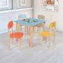 Imagem de Kit colore mesa com 4 cadeiras infantil base madeira maciça
