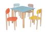 Imagem de Kit colore mesa com 4 cadeiras infantil base madeira maciça