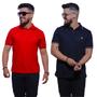Imagem de Kit com 02 Camisa Gola Polo Bordado Tecido Fio 30.1 Cardada100% Algodão