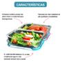 Imagem de Kit Com 02 Potes Herméticos de Vidro Marmitas Fitness Vasilhas Com Tampa Microondas Freezer 370ml