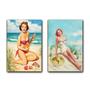 Imagem de Kit com 02 Quadros Placas MDF 3mm Pin-Up Decoração Parede