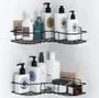 Imagem de KIt com 02 suporte de banheiro de canto porta shampoo  Preto