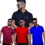 Imagem de Kit com 03 Blusas Gola Polo Masculina Algodão