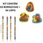 Imagem de KIT Com 03 Borrachas Rei Leão + 04 lápis Rei Leão Leo e Leo Decorada