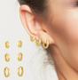 Imagem de Kit com 03 Brincos Argolas trabalhados banhados a  Ouro 18k
