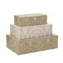 Imagem de Kit com 03 Caixas Decorativas em Canvas/MDF Verde Estampado - Mart