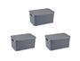 Imagem de Kit Com 03 Cestos Organizadores Rattan M Com Tampa 3,5 Lts