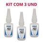 Imagem de Kit com 03 Cola Instantânea Tek Bond Super Bonder 793