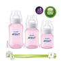 Imagem de Kit com 03 Mamadeiras 125, 260 e 330 ml  Clássica Philips Avent SCD809/42 Rosa Anticolic