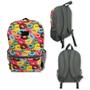 Imagem de Kit Com 03 Peças Mochila + Estojo + Lancheira Estampa Donuts