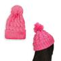 Imagem de Kit Com 03 Touca De Frio Com Pompom Cor Rosa Confortável