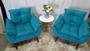 Imagem de Kit com 04 poltronas opala suede azul claro- pandora decor