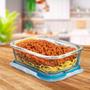 Imagem de Kit Com 05 Potes Herméticos de Vidro Marmitas Fitness Vasilhas Com Tampa Microondas Freezer 370ml