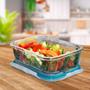Imagem de Kit Com 05 Potes Herméticos de Vidro Marmitas Fitness Vasilhas Com Tampa Microondas Freezer 370ml