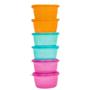 Imagem de Kit Com 06 Potes Infantil Coloridos Para Papinha Com Tampa 240ml 6758 - Buba