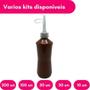 Imagem de Kit Com 10 Almotolias Transparente Ou Ambar Bico Reto 250ml