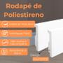 Imagem de Kit com 10 Barras de Rodapé de Poliestireno Liso - Branco - 10cm de altura  (10x1x240cm)