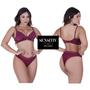 Imagem de kit com 10 calcinhas tanga rendada sem costura corte laser Sensitiv original