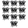 Imagem de Kit com 10 Conjuntos de Jogo de Mesa 70x70 Com 4 Cadeiras Dobráveis Cada Preto - Reisol Móveis