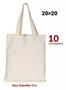 Imagem de Kit com 10 Ecobag lisa sem estampa de algodão cru