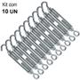 Imagem de Kit com 10 Esticadores com Cabo de Aço Gancho X Olhal 1/4" M6 - Siva