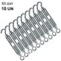 Imagem de Kit com 10 Esticadores com Cabo de Aço Gancho X Olhal 3/8" M10 Siva