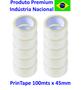 Imagem de Kit com 10 Fita adesiva transparente Larga para fechar caixa 100mt 45mm