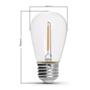 Imagem de Kit com 10  Lâmpada de Filamento Bolinha S14 E27 LED 1W Âmbar 2400K Para Varal de Luzes Externo IP66