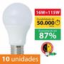 Imagem de Kit Com 10 Lâmpadas Super Led Bulbo 16W Bivolt E27 Branco Frio