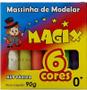 Imagem de Kit com 10 massinha de modelar 6 cores 90g magix