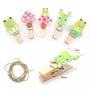 Imagem de Kit Com 10 Mini Prendedor Sapinhos De Madeira 3Cm X 2Cm