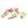 Imagem de Kit Com 10 Mini Prendedor Sapinhos De Madeira 3Cm X 2Cm