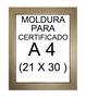 Imagem de Kit com 10 molduras para certificado A4 (21x30) ouro vidro