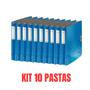 Imagem de Kit com 10 Pastas Fichário Esselte Leitz Bebop Active Azul Lombada 49mm Cap 280 Fls 63476