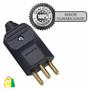 Imagem de Kit Com 10 Plug Macho 3 Pinos 20A 250V 2P+T Preto Margirius