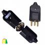 Imagem de Kit Com 10 Plug Macho 3 Pinos 20A 250V 2P+T Preto Margirius