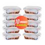 Imagem de Kit Com 10 Potes Herméticos de Vidro Marmitas Fitness Vasilhas Com Tampa Microondas Freezer 640 ml