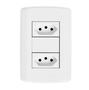 Imagem de Kit Com 10 Unidades de Placa Com 02 Tomadas 2P+T  20A 250V - 7214 - Pluzie
