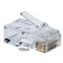 Imagem de Kit Com 100 Conectores Rj-45 Cat5e Gigabit Ethernet Banhado Ouro