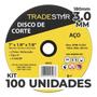 Imagem de Kit Com 100 Disco De Corte Metal 7 180X3,0 Mm Furo 22/23 Mm