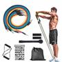 Imagem de Kit Com 11 ITENS Elásticos Extensor com Suporte Exercícios + BOLSA TREINO MALHAR EM CASA