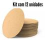 Imagem de Kit Com 12 Bolachas 35x35 Mdf Cru Circulo Base Sousplat