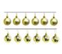 Imagem de Kit com 12 Bolas Sortidas 4cm + 6 Tambor Enfeites para Árvore de Natal