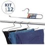 Imagem de Kit Com 12 Cabides P/calça Cromado - Arthi 1002