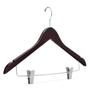 Imagem de Kit Com 12 (Doze) Cabides De Madeira Mahogany Com Pinças