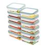 Imagem de Kit Com 12 Potes Herméticos de Vidro Marmitas Fitness Vasilhas Com Tampa Microondas Freezer 640ml