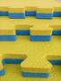 Imagem de Kit com 12 Tatames Dupla Face Azul com Amarelo 50x50x2cm