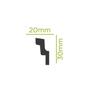 Imagem de Kit com 15 Barras Rodateto de Poliestireno 3cm X 20mm Liso 30m