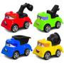 Imagem de Kit com 16 Carrinhos Baby Caminhões Fricção Vermelho Verde Azul Amarelo Infantil