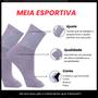 Imagem de Kit com 16 Pares Meia Adulto Masculina Esportiva Cano Alto Algodão